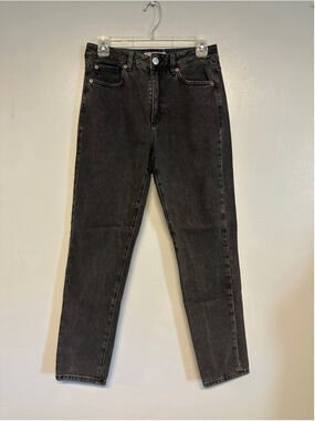 Garage Mom Jeans Size 5 Black Straight Leg Denim High Rise